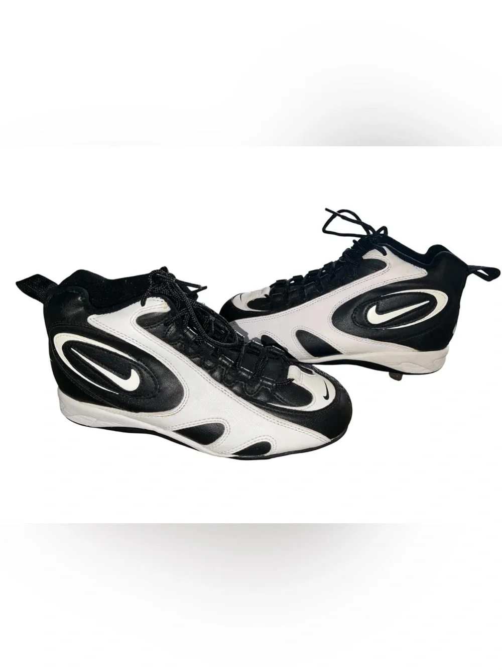 Vintage 90s Nike Air Ken Griffey JR Max Metal Baseball Cleats Black White Size 6